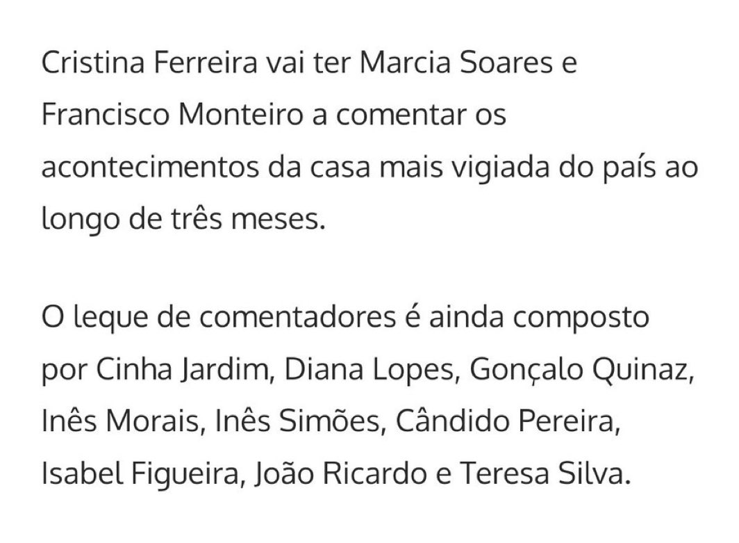 Bem vindos, à novidade do mais do mesmo ahahahah cada vez mais a pique e desinteressante… Se o José Eduardo Moniz junta-se todos num saco e os mandasse ao rio é que tinha juízo, desde a apresentadora a tudo… 😂