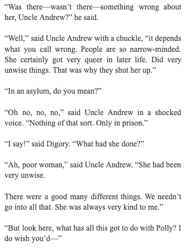 uno_ocho's tweet photo. @artwithinpod Also Uncle Andrew in the Magician's Nephew... https://t.co/q64Ri6IVa5