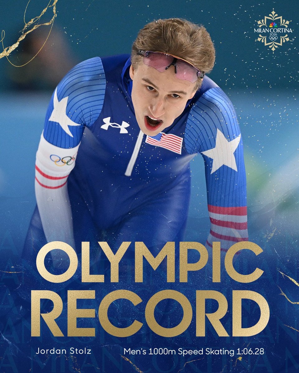 NBCOlympics's tweet image. ONE EVENT, ONE OLYMPIC RECORD. ✅

Jordan Stolz off to a FLYING start at the #WinterOlympics.