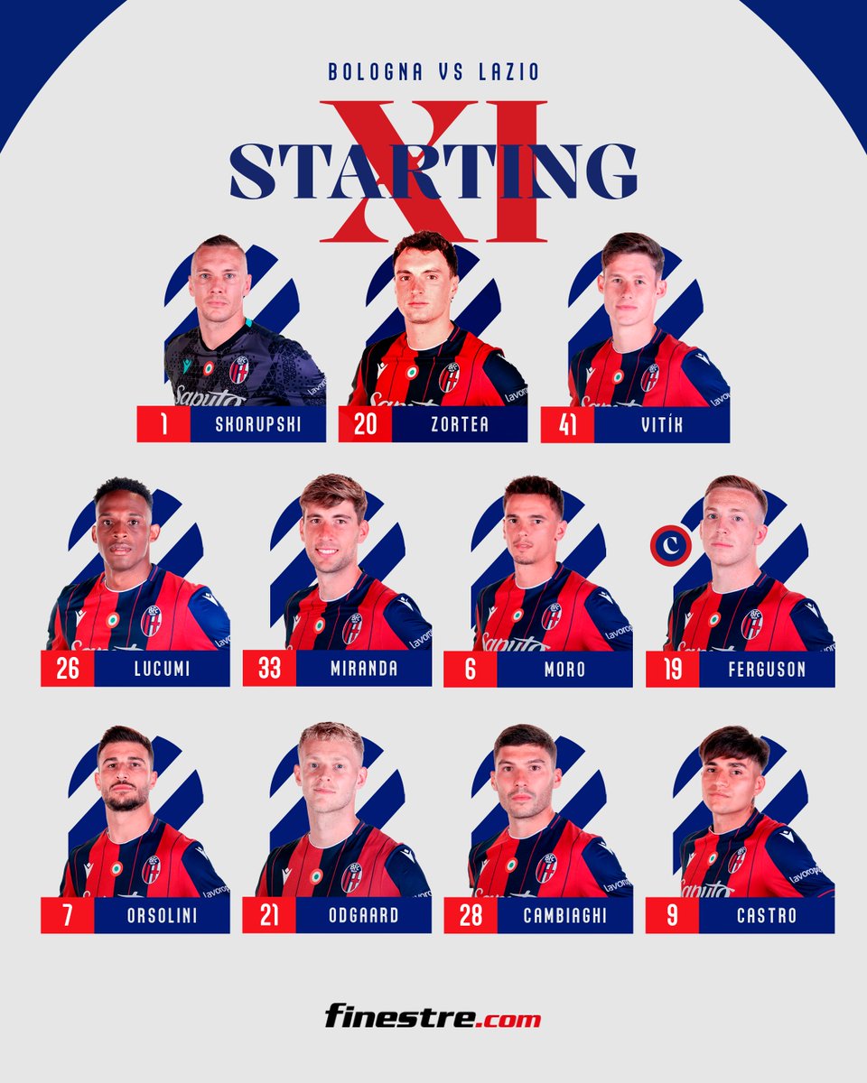 Bolognafc1909's tweet photo. I nostri 1️⃣1️⃣ per #BolognaLazio 🏆❤️‍🔥

Presented by 👉 https://t.co/UOttJiVaMd

#CoppaItaliaFrecciarossa #WeAreOne https://t.co/dbUcGsfMg6
