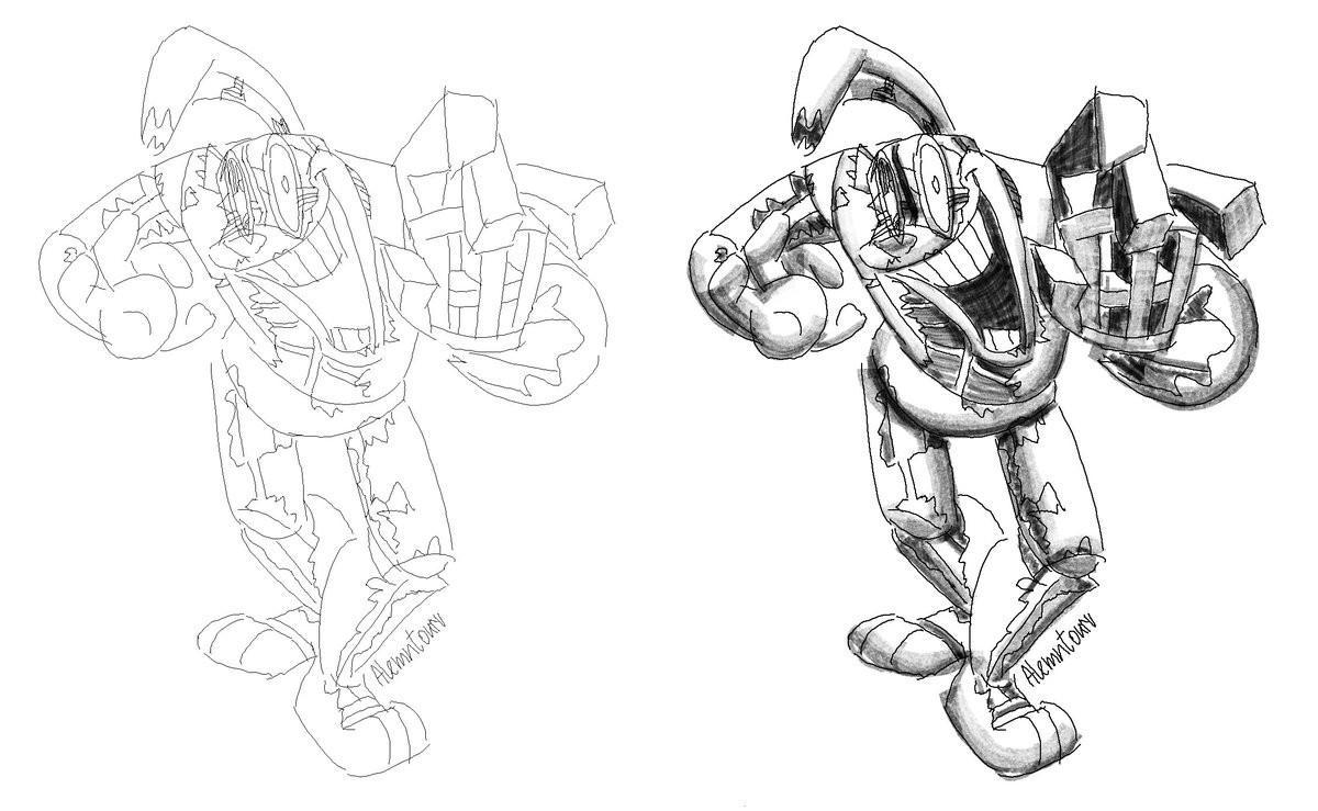 alemntourv's tweet photo. finally sketched him full body #fnaf #postshift2 https://t.co/ezdhDapbr9