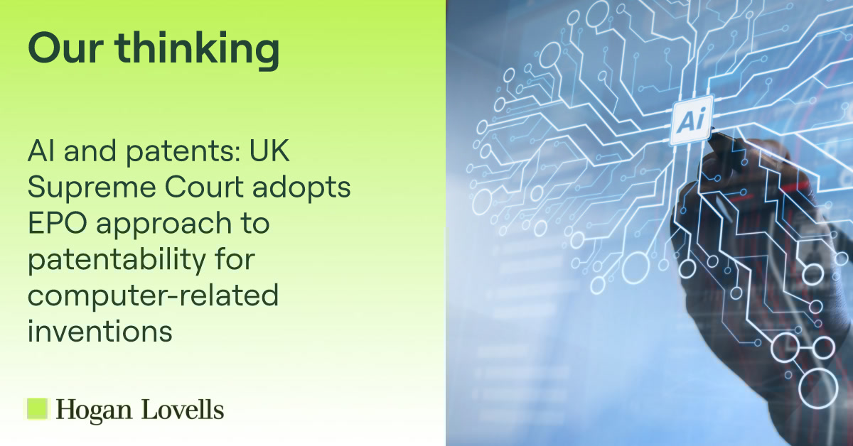 Today, in the Emotional Perception appeal, the UK Supreme Court has replaced the Aerotel test for with the “any hardware” approach used by the EPO, which could make it easier for inventions concerning ANNs (and similar) to be patented in the UK.

More: ow.ly/kRc150YcYUn