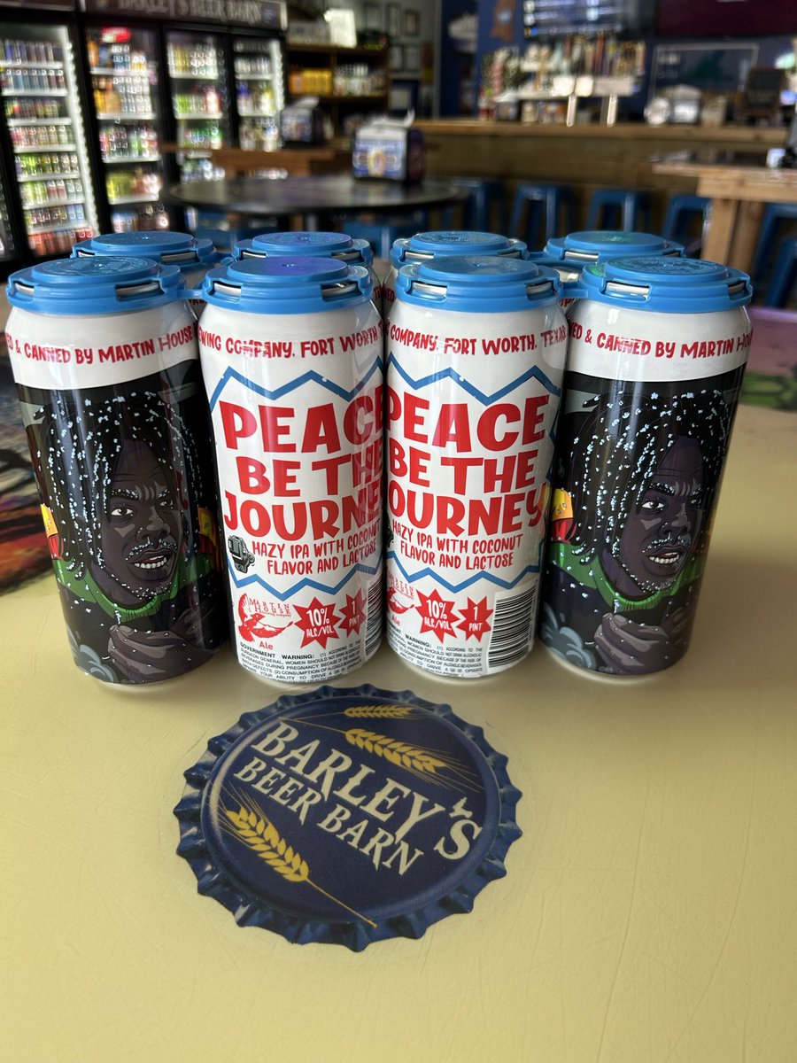 Peace Be The Journey IPA from Martin House Brewing Company is here. This 10% ABV Hazy IPA with Coconut flavor &amp; Lactose is now available in 16 oz cans. Come see us to stock your fridge!! 
#bestbeerstore #yourbeerstore #BBB #craftbeer #beer