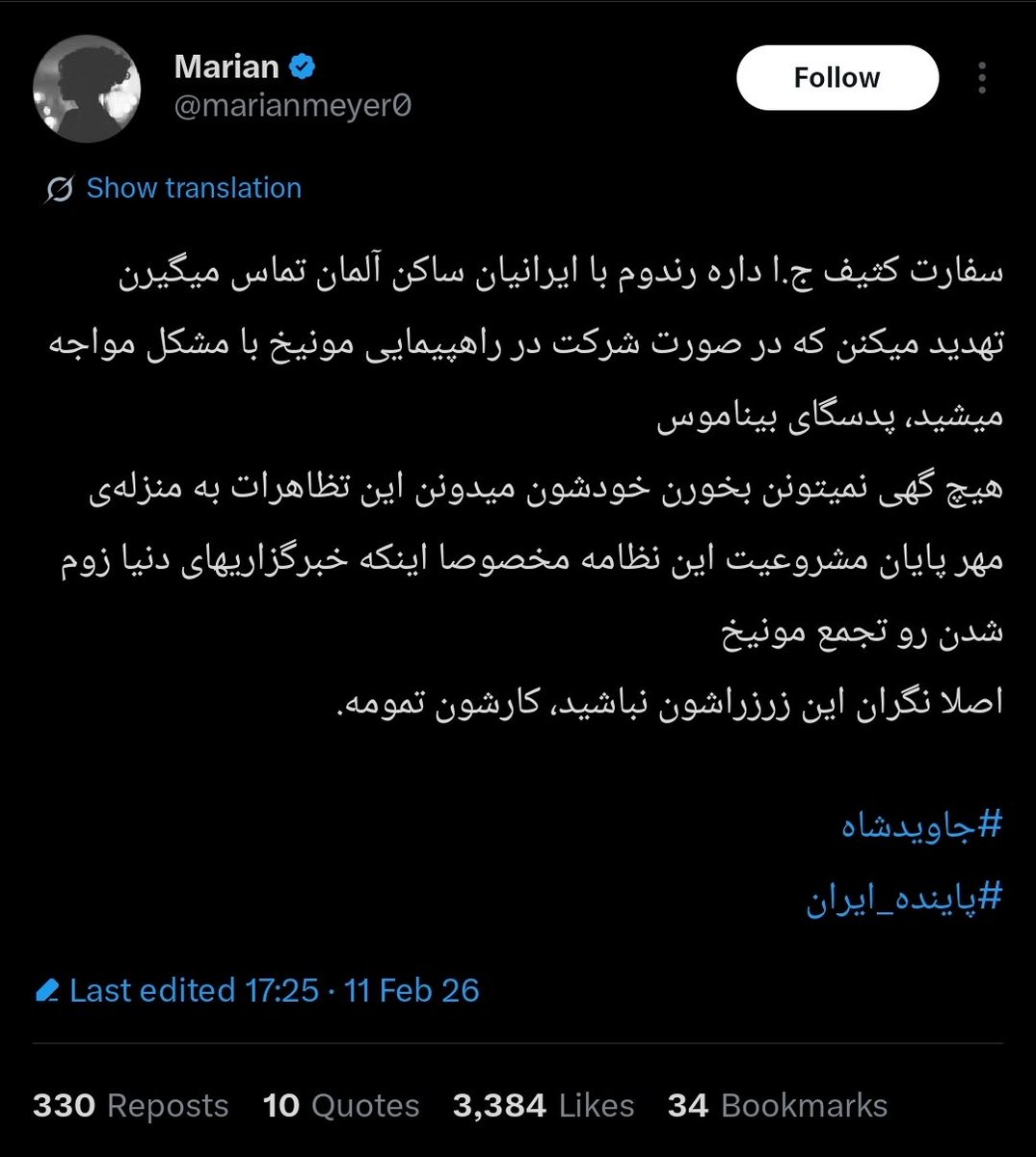 پخش شایعه با دو هدف:
۱. گرفتن ایمپرشن 
۲. ترسوندن مردم از حضور در مونیخ

کوچک‌ترین تهدیدی بکنن در آلمان میشه به صورت قانونی شکایت ‌کرد و دهنشون رو سرویس کرد.