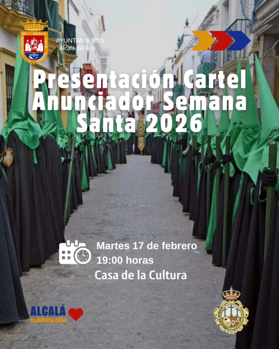 ¡Están ustedes invitados! 
Un cartel que, para el que escribe, no es un cartel cualquiera… <a href="/SoyDeLaVeraCruz/">Hermandad de la Vera-Cruz de Alcalá del Río</a> <a href="/AytoAlcalaRio/">Ayuntamiento de Alcalá del Río</a>