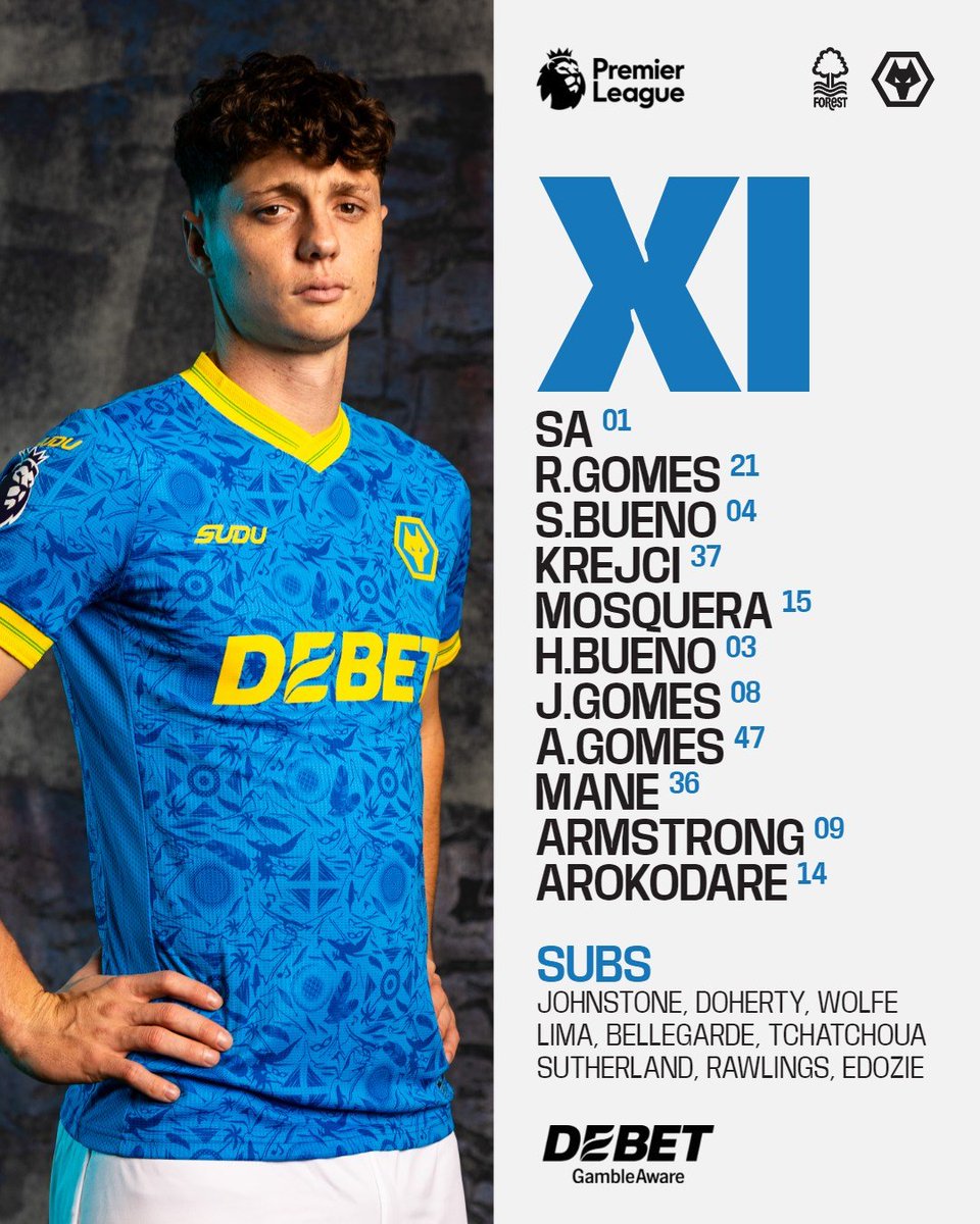 WolvesActu's tweet photo. La composition des loups 🐺 face à Nottingham.
ℹ️Rodrigo Gomes est titulaire et Krejci est également de retour dans le 11. TROIS GOMES SONT ALIGNÉS ! Attaque avec deux pointes : Armstrong et Arokodare. Défense à 5, comme à la bonne époque.
#NOTWOL | #WWFC | #Wolves https://t.co/KS43bqCgda