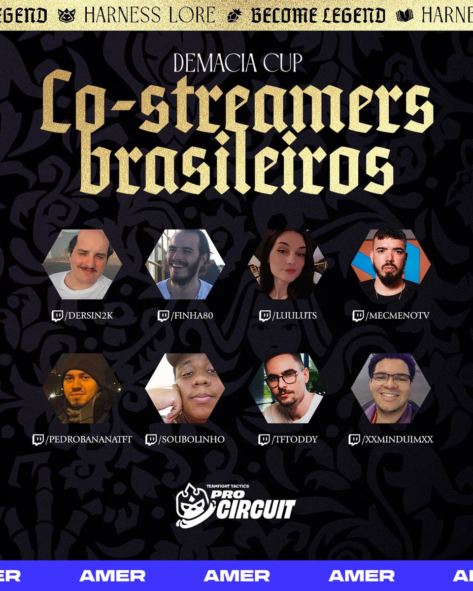 A Demacia Cup está chegando e você ainda não sabe onde assistir? 🤔

Confira os co-streamers oficiais brasileiros que vão acompanhar cada batalha do #TFTProCircuit ao vivo, a partir de sexta-feira, às 18h (BRT). 🇧🇷🔥