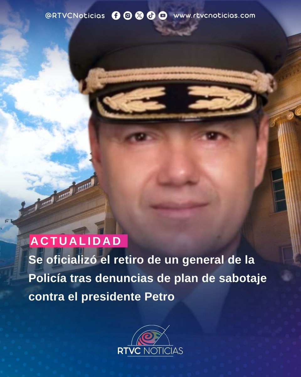 #SeguridadPresidencial  | 🚨👮 El presidente <a href="/petrogustavo/">Gustavo Petro</a> oficializó el retiro del general Edwin Urrego tras denunciar un presunto plan de sabotaje que buscaba afectar su reunión con Donald Trump.
El decreto 0147 de 2026 retira del servicio activo al oficial, acusado además de