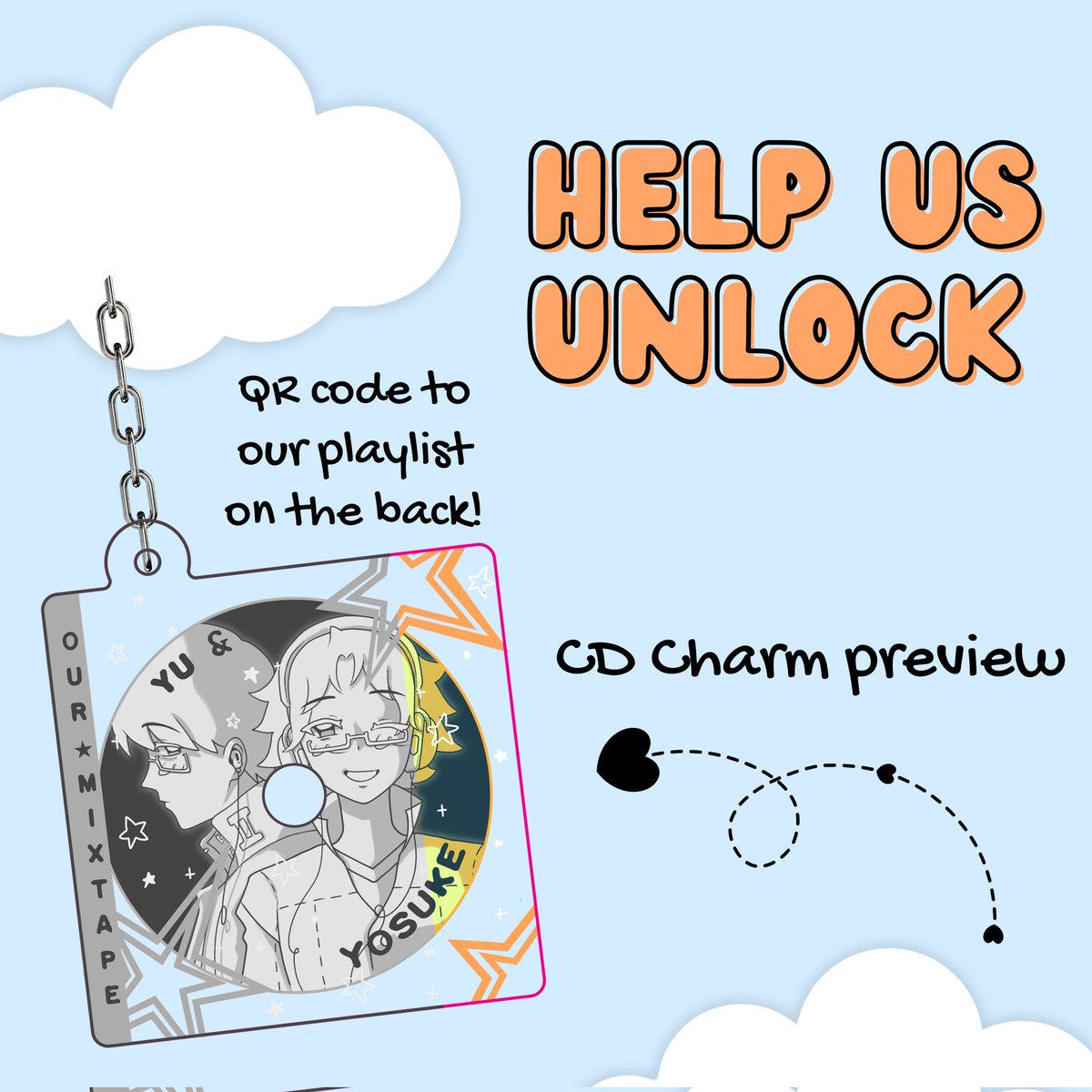 🧡 HELP US UNLOCK 🩶

We are 18 orders away from sg 3, a CD charm by <a href="/phossii/">Chloe ➡️ Anime Otapia</a>! 😳 Help us spread the word so we can reveal the full design in color!
souyomerchbox.bigcartel.com

And for our fellow music fans, we offer our Souyo playlist to get you by in the meantime! 💕🎶  Link 👇