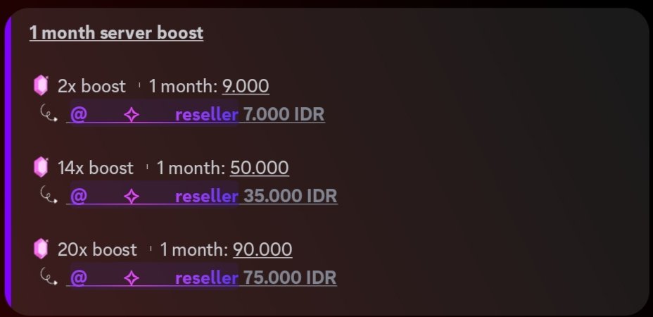 825_shop's tweet photo. New price for Discord Nitro and Server Boost, join now to see the discounted price, the link is in the bio.

#zonauang #serverboost #nitrodiscord https://t.co/V0KboZfo8Z