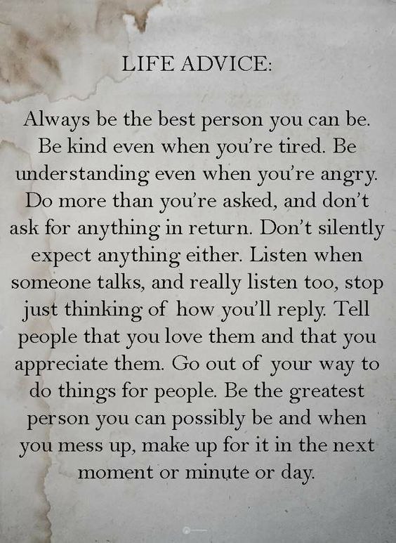 LIFE ADVICE