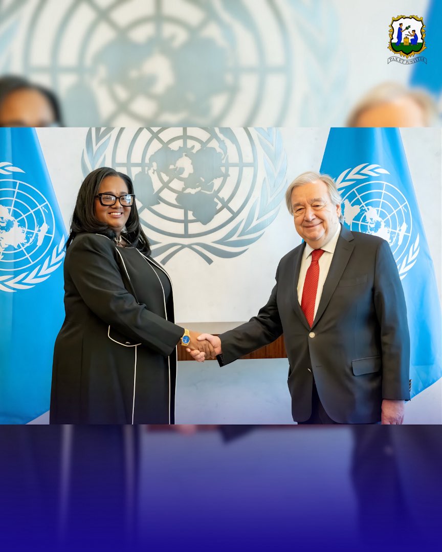 mofa_svg's tweet photo. Her Excellency Vynnette Frederick - Presentation of Credentials to the United Nations Secretary General.

Read more: https://t.co/Nk8PfuW2bR

#mofa #saintvincentandthegrenadines https://t.co/EQweBnffnd