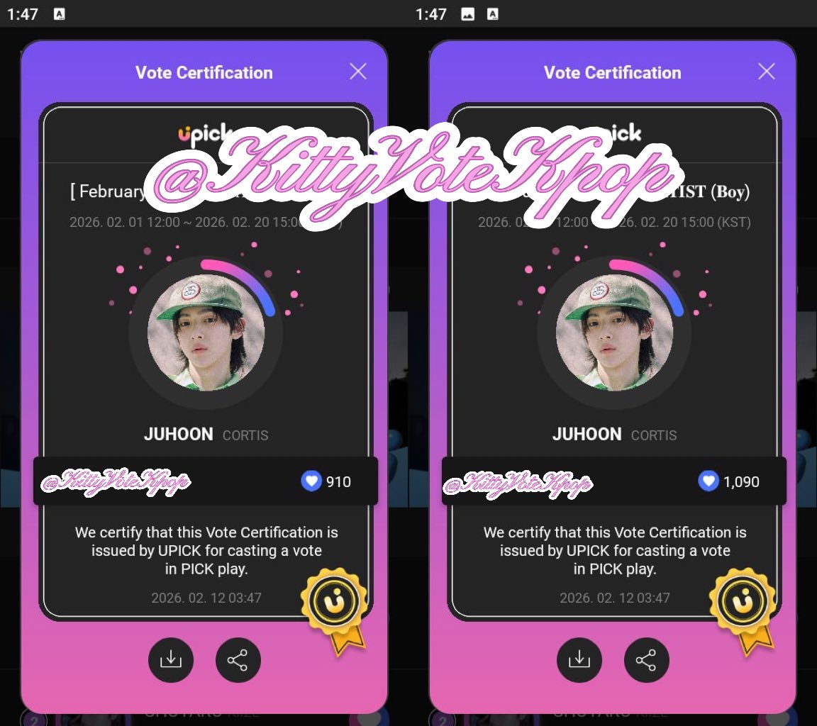 ✨ RT DEAL COMPLETED ✨
✅ Successfully voted 2,000💙 for #JUHOON 
🎉 Thank you everyone for your participation and support!