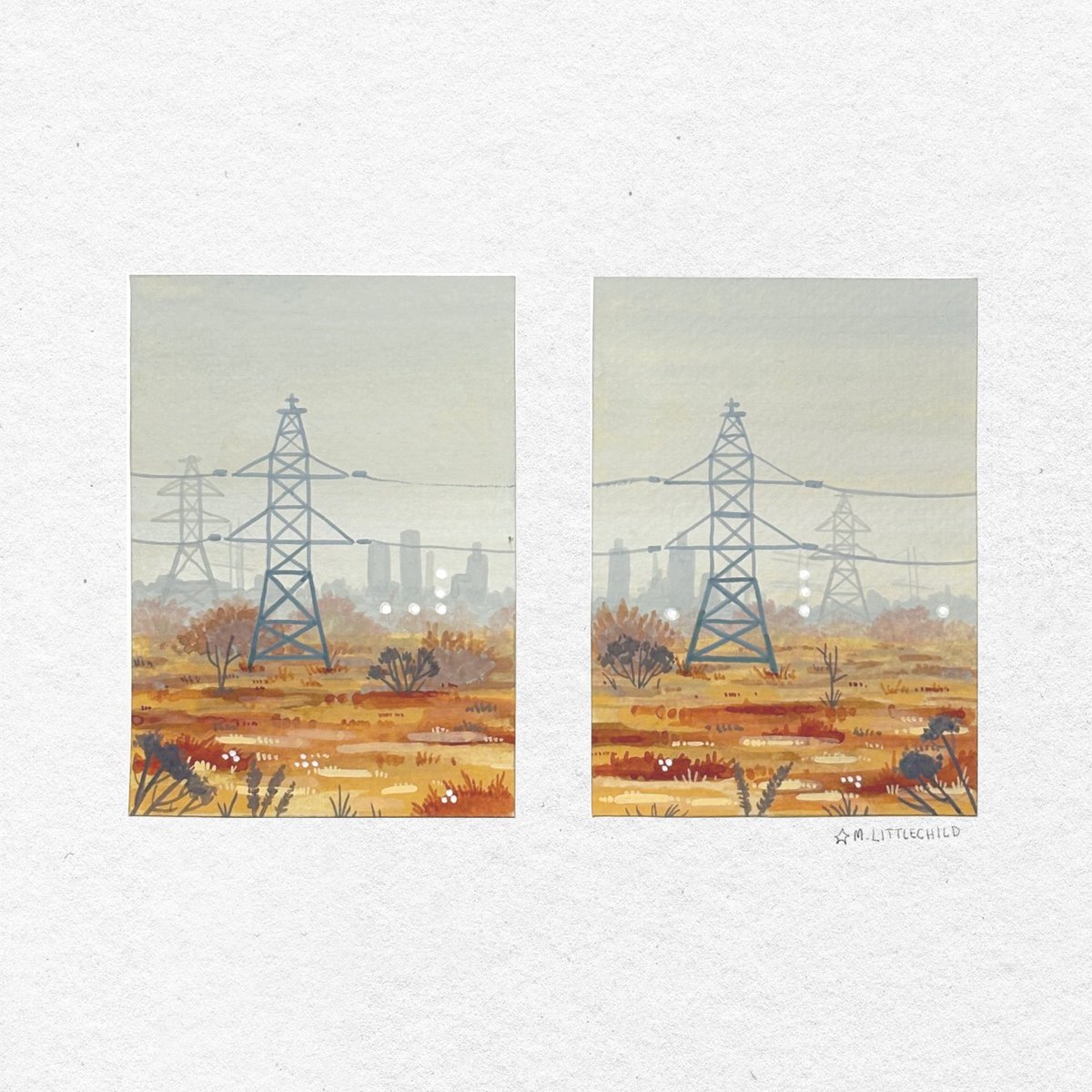 questionbloch's tweet photo. Small gouache landscapes 
2.5 x 3.5 https://t.co/ED3CANjrXv