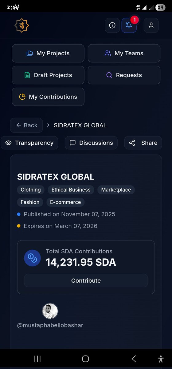 SIDRATEX GLOBAL is creating a trusted global marketplace where ethical trade, Islamic values, and blockchain innovation work together to deliver transparency, sustainability, and long-term opportunity.

🔗 sidrastart.com/project/31d5ea…�

#SidraChain #SidraFamily #SidraDEX