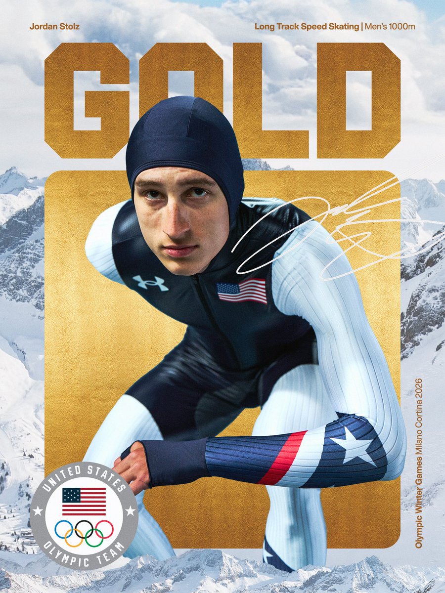 He came. He skated. He conquered. 🥇

Jordan Stolz wins gold at the #WinterOlympics.