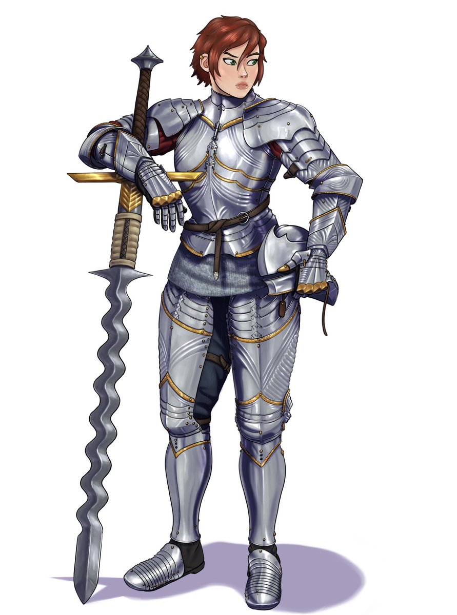 Repost of an old art trade I did (featuring gothic armor)