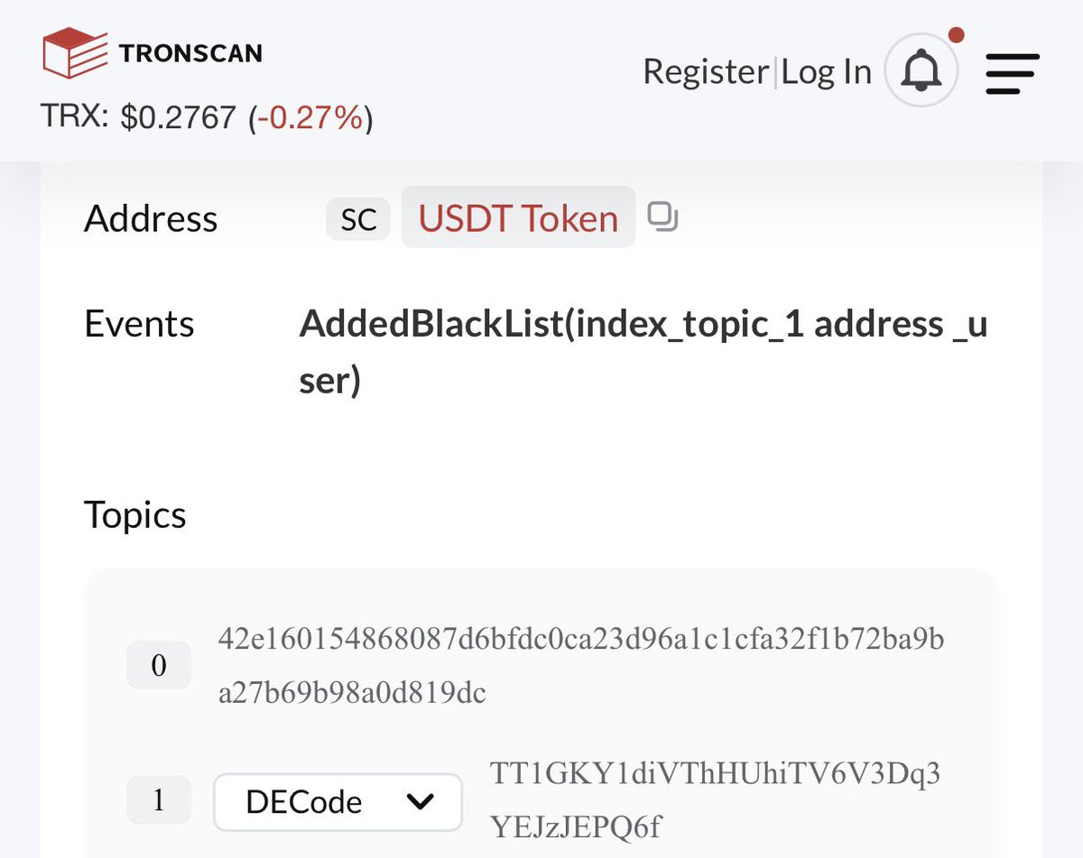 UN CENTAVO

Crees que solo bloquean a montos grandes que seguro están haciendo algo “mal”

Hoy

0,01 Tether (USDt en Tron TRC20) BLOQUEADOS, no importa si “los tienes” (con tus propias llaves privadas) en tu hardware Wallet

😅: tronscan.org/#/address/TSpM…
🥶: tronscan.org/#/transaction/…