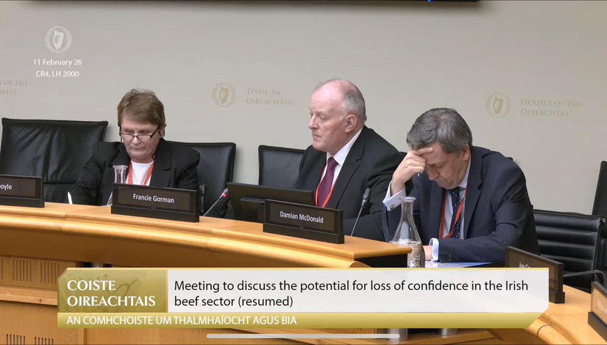 The IFA delegation at this evening's Joint <a href="/OireachtasNews/">Houses of the Oireachtas - Tithe an Oireachtais</a> Committee hearing to discuss <a href="/Bordbia/">Bord Bia - The Irish Food Board</a>. #DoubleStandards