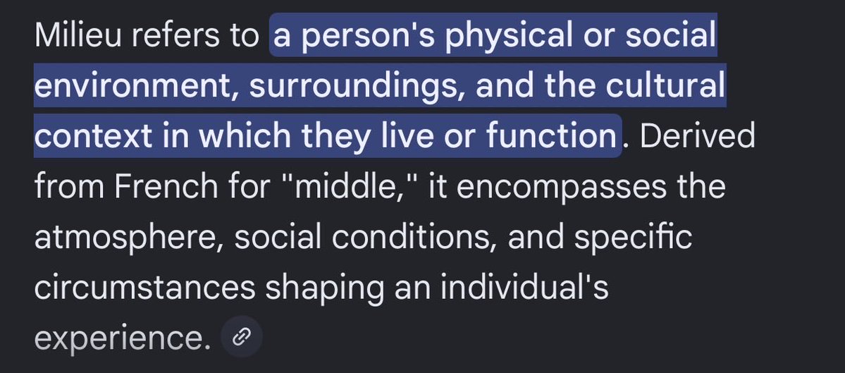 milieu is often the issue