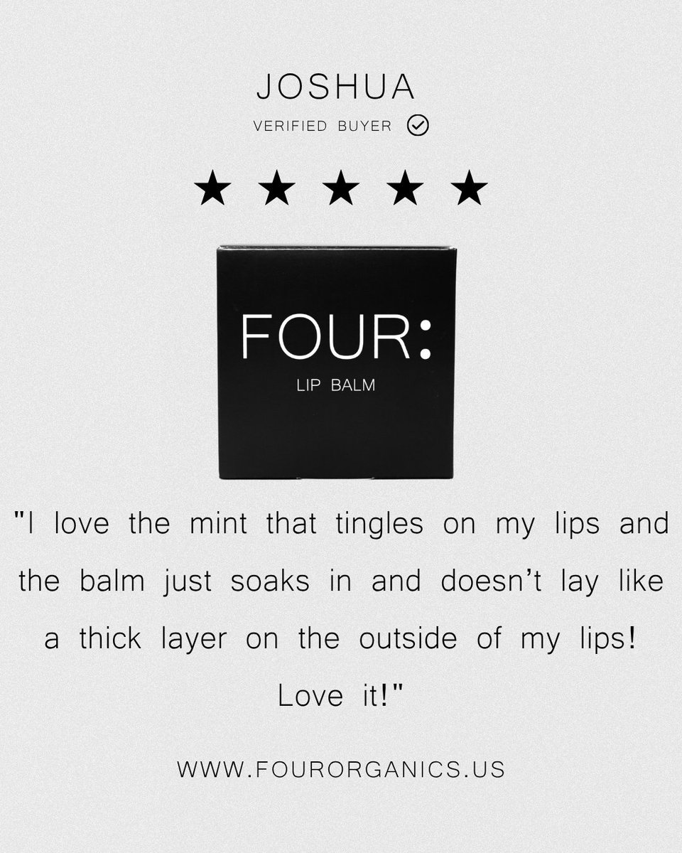 "I love the mint that tingles on my lips and the balm just soaks in and doesn't lay like a thick layer on the outside of my lips! Love it!" - Joshua ⭐⭐⭐⭐⭐

Joshua just described the difference between lip balm that works and lip balm that pretends to work.

Most balms sit on