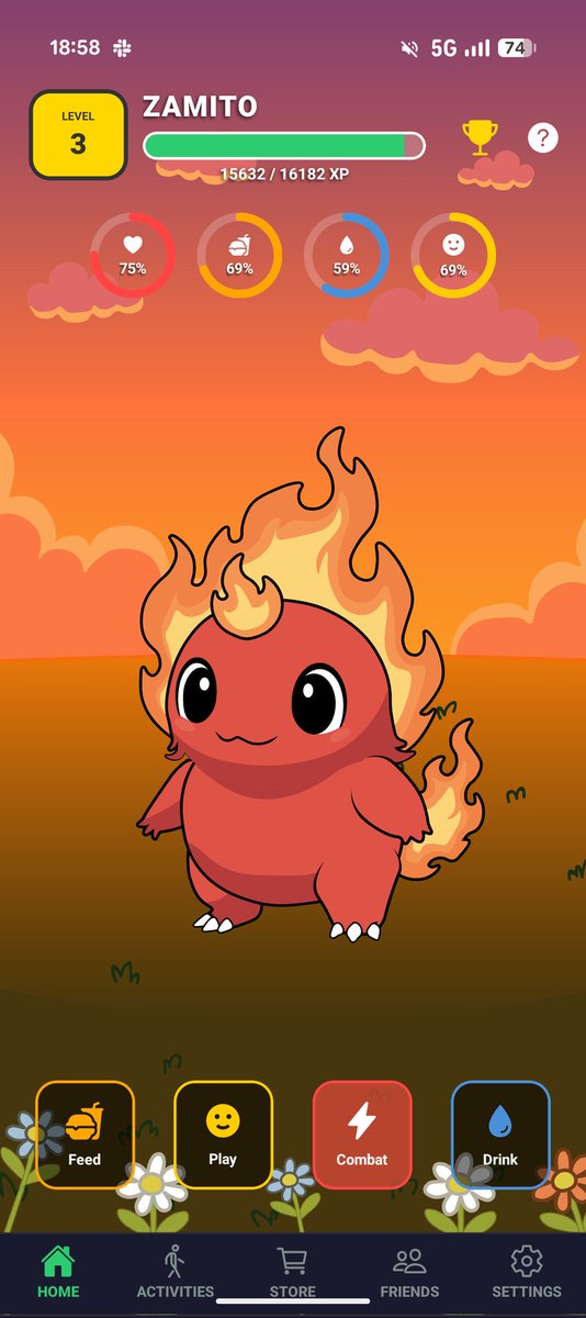 zamarrowski's tweet photo. He hecho una app que es como si Tamagotchi y Pokemon hubiesen tenido un hijo pero para Strava.

Va subiendo de nivel con tus actividades, correr, bici, etc. Tienes que darle de comer, beber y jugar con el. Puedes luchar contra tus amigos.

Al lvl 20 evoluciona. Se llama Palgo. https://t.co/6pjwSyIx14