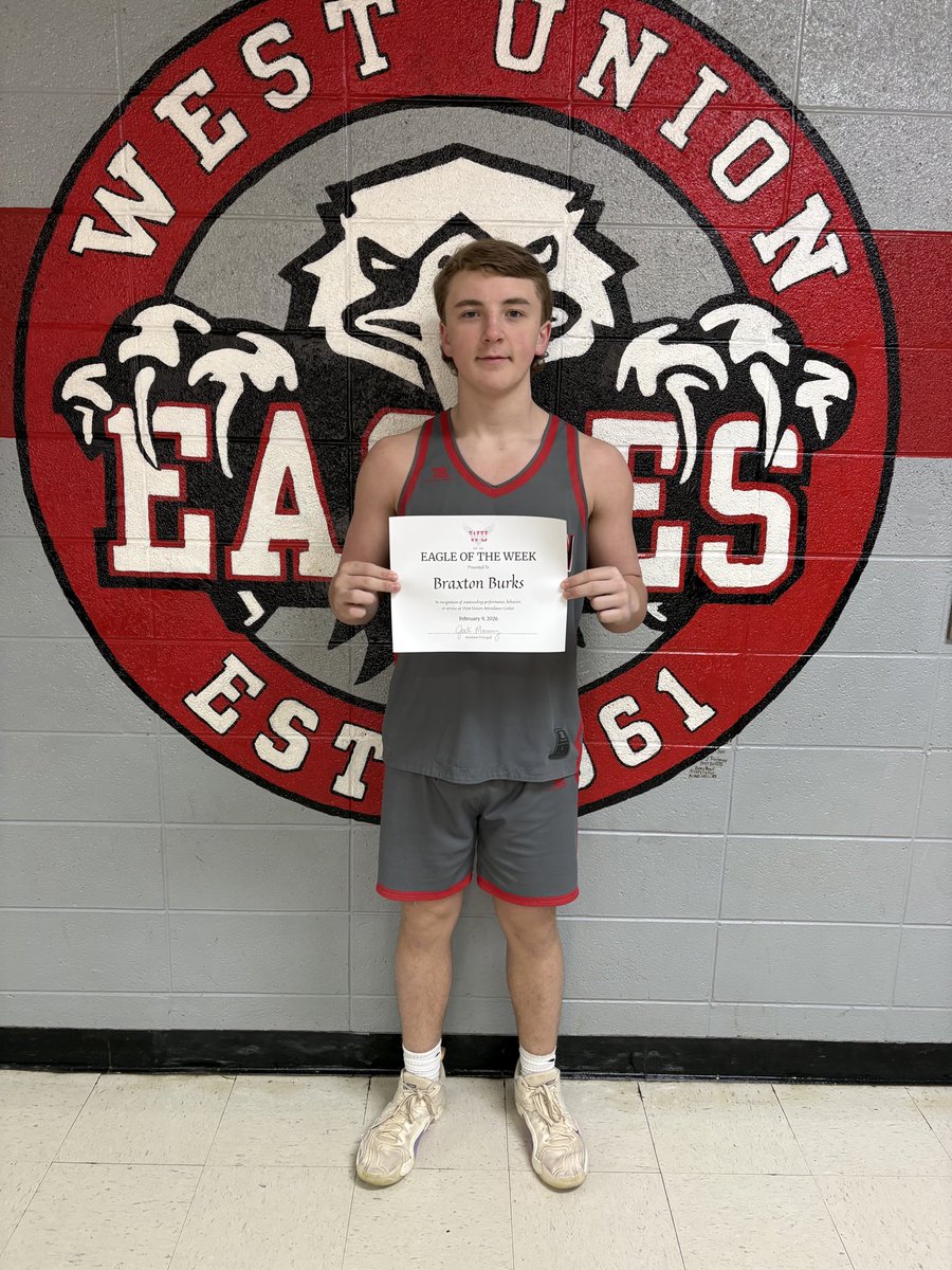 WestUnionSchool's tweet photo. Congratulations to our Eagles of the Week: Ryder Cobb, Evie Gregory, Charleigh Verrell and Braxton Burks! Keep up the good work! 🦅 https://t.co/HIH8kQtRp3