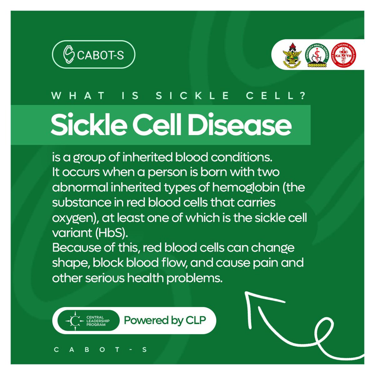 CabotsTeam's tweet photo. Some health conversations are uncomfortable.
But silence costs more.
Awareness is an act of responsibility. 💚
#CABOTS #SickleCellAwareness #PreventingNeedlessPain https://t.co/kd66fkiCdZ