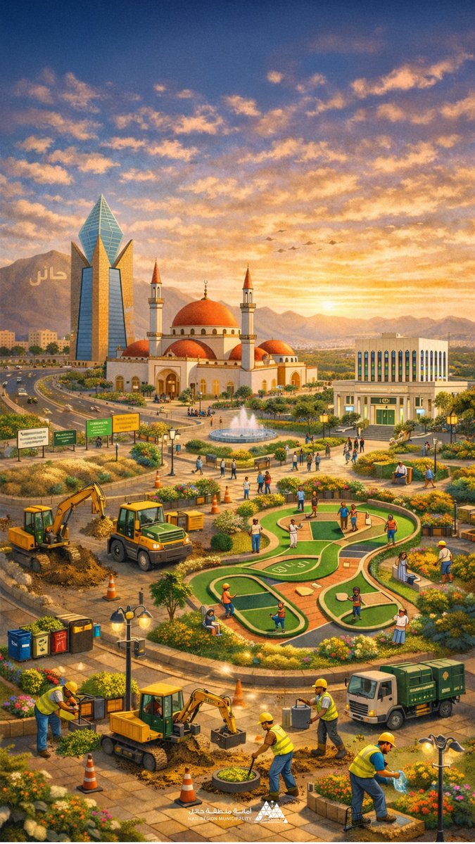 • ترند
• حائل بالرسم الكاريكاتيري 🧑🏻‍🎨

نبني ونزرع 🌳🔨
لنصنع مدينة خضراء ومتجددة 🖼️

📸 | #حائل_الأجمل • #أمانة_منطقة_حائل