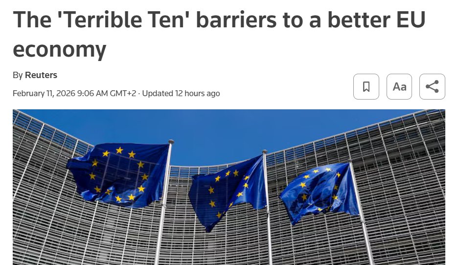 FederaliseEur's tweet photo. 🔎The European Commission has identified the “Terrible Ten” barriers holding back our single market — from contradictory regulations to fragmented services. 

We need more than tweaks; we need a European federal system that harmonises rules, fosters mobility, and empowers cross-border innovation.

Every day we don't federalise, we are leaving incredible growth at the table!