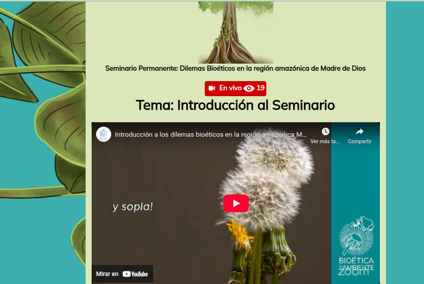 Ya comenzamos. bioeticayambiente.org
