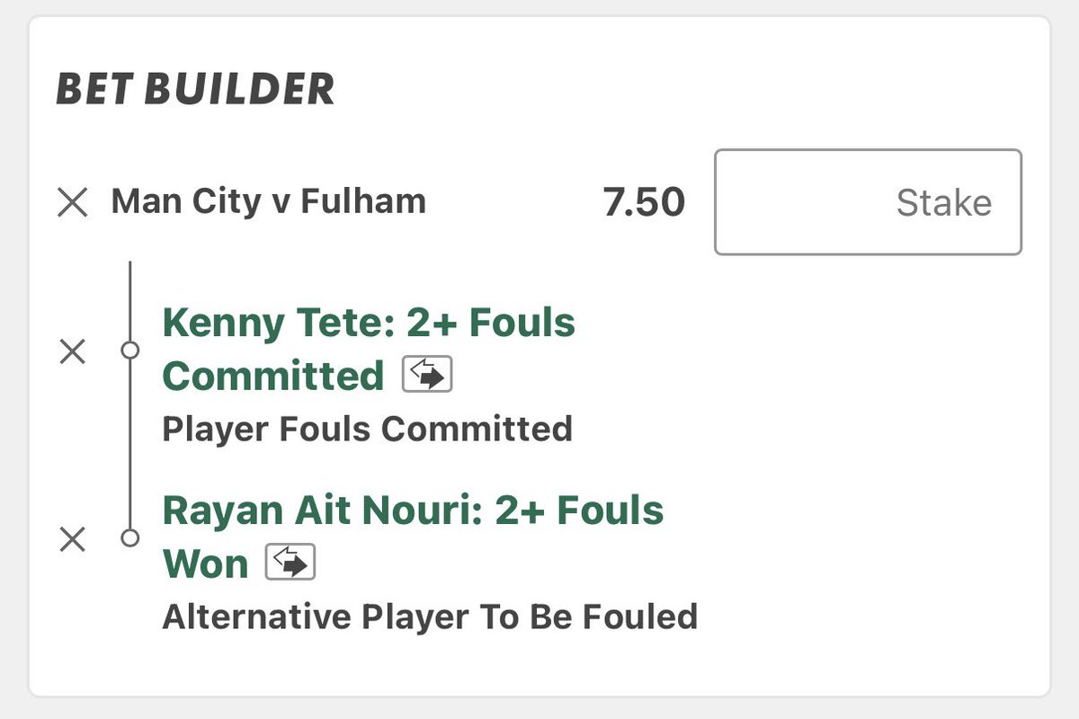 Really like the look of this for Man City vs Fulham

Tipped to the VIP also