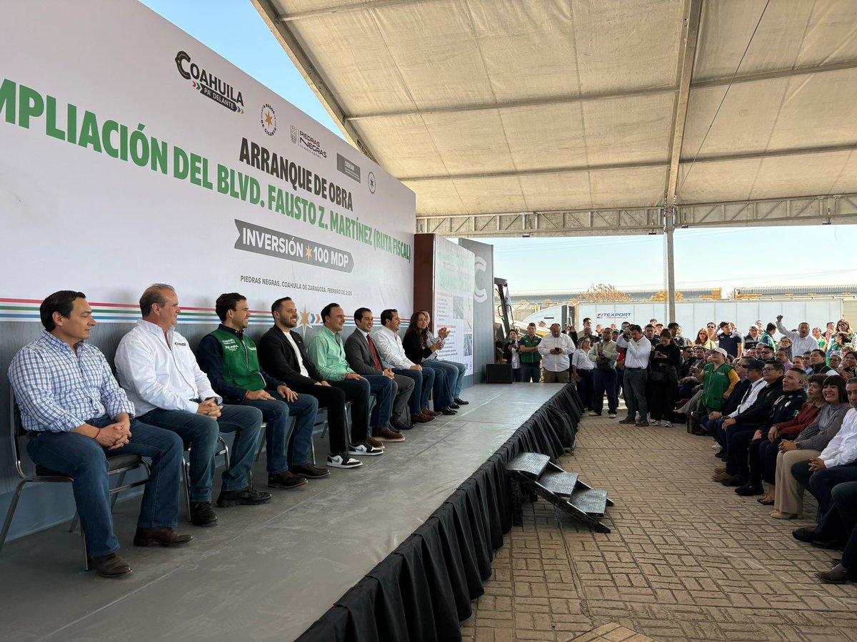 En #PiedrasNegras en el arranque de obra de la Ampliación del Blvd. Fausto Z. Martínez (Ruta Físcal). #CoahuilaPaDelante #APasosDeGigante