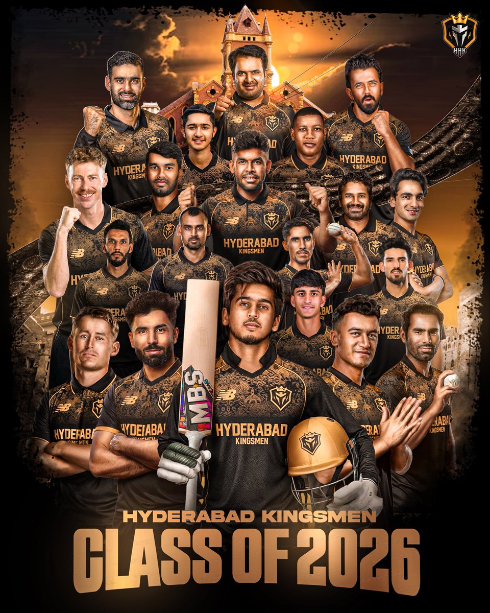 HHKingsmen's tweet photo. One team. One dream. One unstoppable Kingsmen energy. ⚡️

Hyderabad Kingsmen are locked, loaded and ready to conquer #HBLPSL 2026! 🔱 https://t.co/JhzuJrWW0I