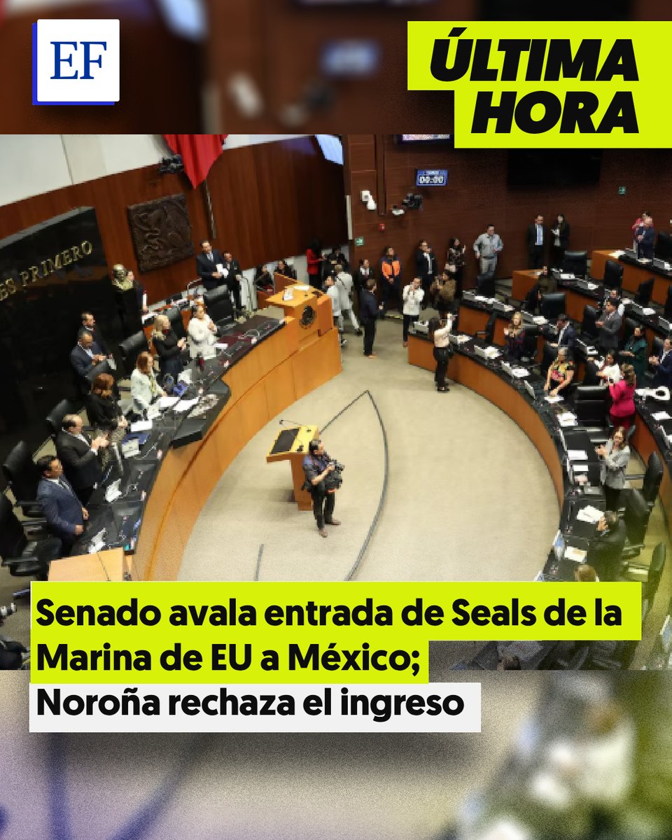 #ÚLTIMAHORA 🚨 | El Senado aprobó el ingreso de 19 integrantes del equipo Seal 2 de la Marina de Guerra de Estados Unidos a México; los marinos estadounidenses estarán del 15 al 16 de febrero en el país, y llegarán en el Hércules C-130, la misma aeronave que ingresó en días