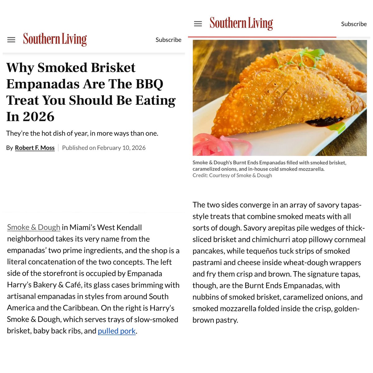 Thanks to <a href="/Southern_Living/">Southern Living</a> for featuring our Brisket Burnt Ends Empanadas