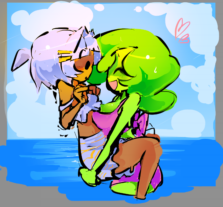 sorry for only drawing them in angst form here is cute gattwo #tpot #gattwo #bfdi