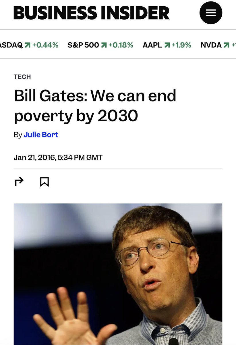<a href="/ABridgen/">Andrew Bridgen</a> In 2016 Bill gates predicted that poverty would be eradicated by 2030.

What he actually meant was that poor people would be eradicated as part of Agenda 2030.

Once one understands how the parasites communicate, everything they say takes on a different meaning.