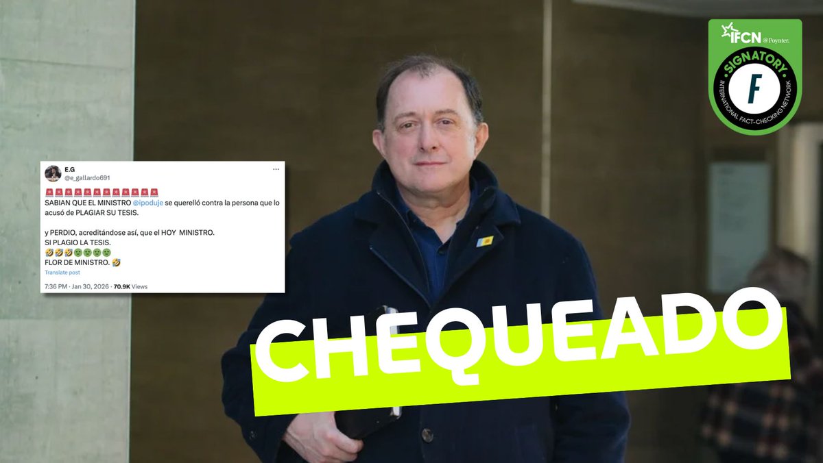 🔎 #FactChecking | Se comparte en X que el próximo ministro de Vivienda, Iván Poduje, se habría querellado contra una persona que lo acusó de plagiar su tesis, que perdió el juicio y que, en consecuencia, quedó acreditado que sí hubo plagio. Fast Check califica esto como