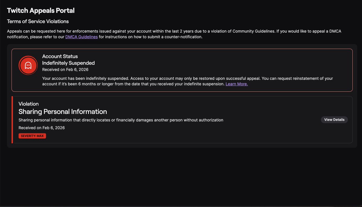 <a href="/TwitchSupport/">Twitch Support</a> Hello I was in the stream chat of a friend called Ringtail and when he joked about accidental doxes I joked saying he lives at a public zoo out of state. I apologize and realize even as a joke it can be taken as bullying, but I would appreciate a human review <3