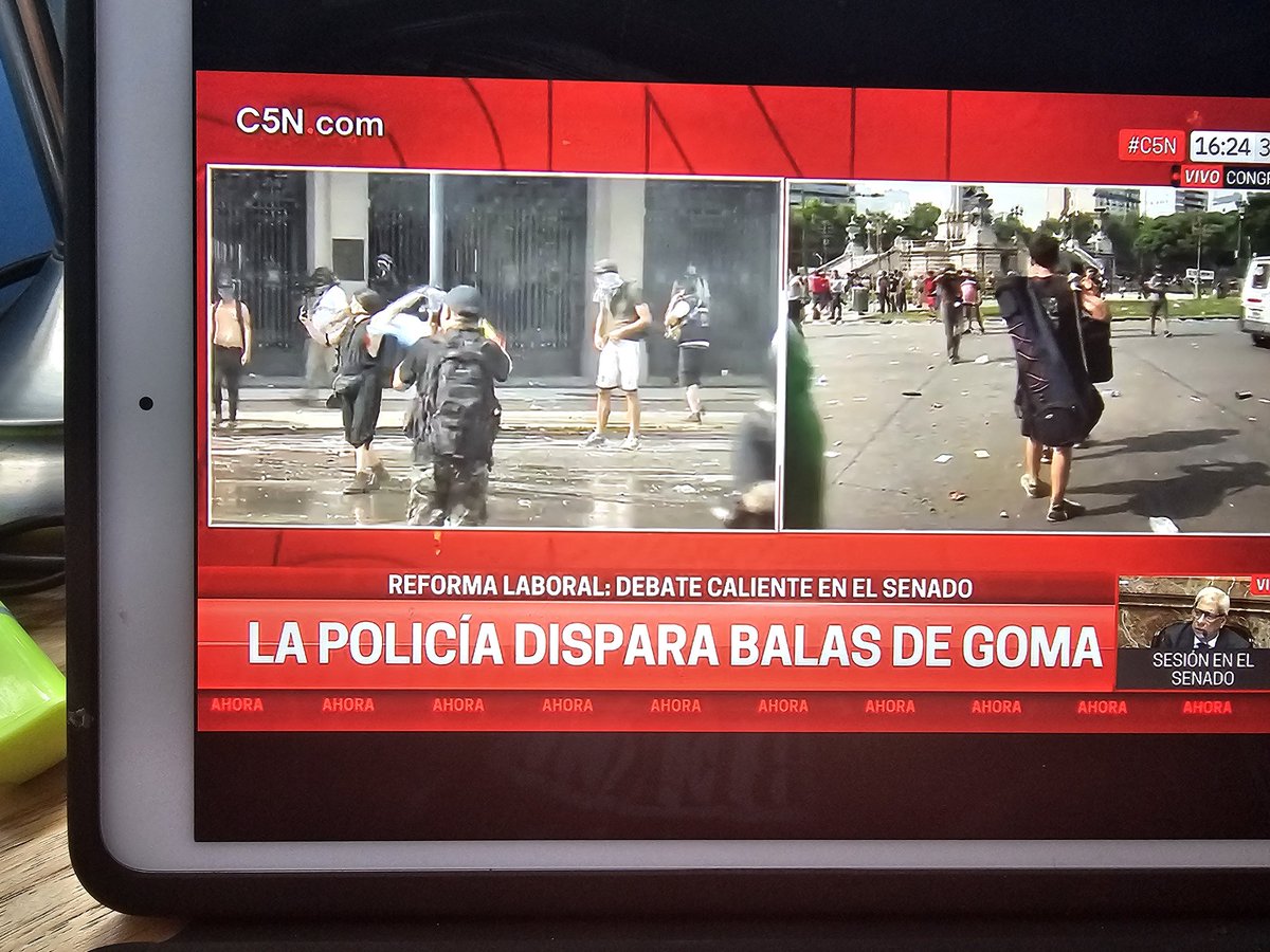 #C5N a rial se le hace agua el tujes...quiere relatar la represión antes de las 17...vamos la cana...PALO Y PALO!!