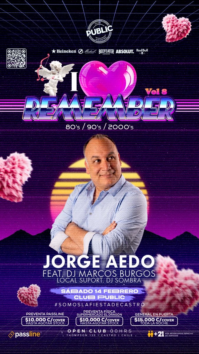 Se viene #díadelosenamorados en #castro #chiloé con la mejor #fiestanumero1 en @public_chiloe junto a @chispa1924 el mejor carrete del verano #jorgeaedo #numero1 #taquilla #sabadotaquilla