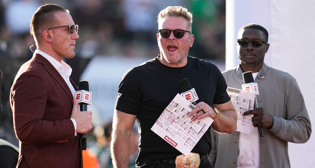 awfulannouncing's tweet photo. ESPN reportedly considering Pat McAfee ‘Field Pass’ altcast for Super Bowl LXI https://t.co/AY0WKBM5bV https://t.co/hQU1oKhpG8