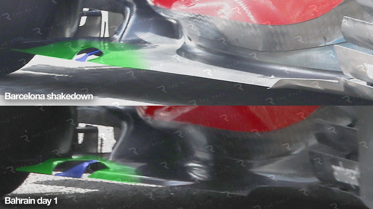 RosarioGiuliana's tweet photo. First #Ferrari updates spotted: new floor and front wing
#F1Tech https://t.co/k6qGWf3Eh5
