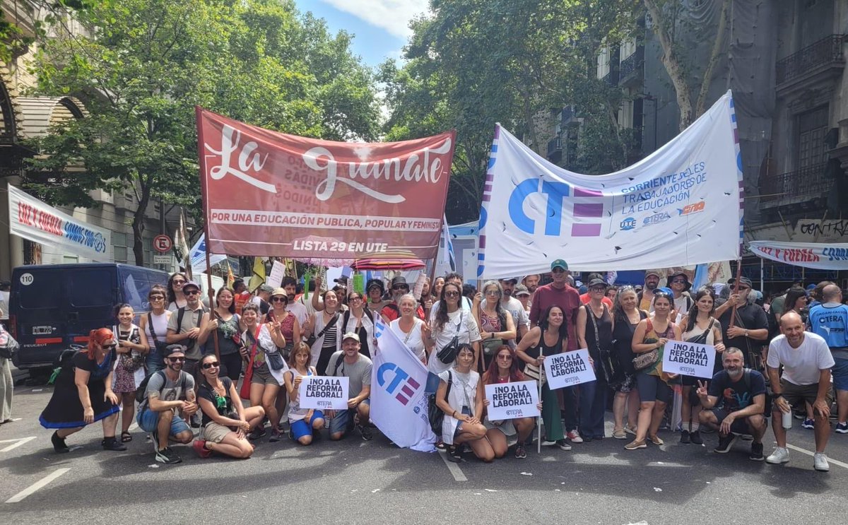 Marchamos contra la Reforma laboral de Milei; porque defendemos nuestros Derechos laborales y la dignidad del pueblo trabajador.