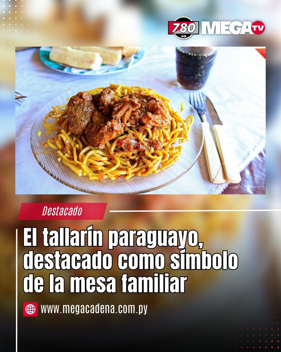 🍝El tallarín paraguayo, destacado por Taste Atlas como símbolo de la mesa familiar

🇵🇾El tradicional tallarín paraguayo fue recientemente destacado por la guía gastronómica internacional Taste Atlas como uno de los platos representativos del país, resaltándolo como un verdadero