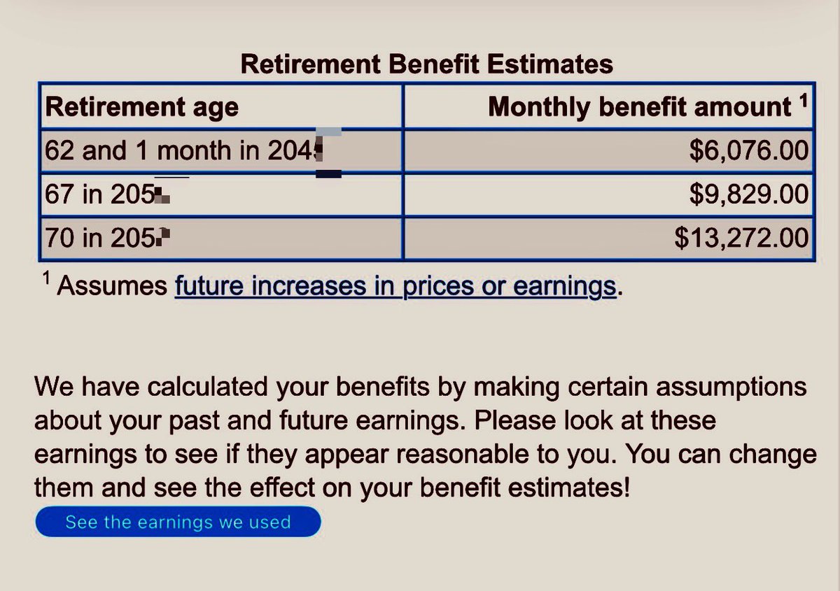 ประเทศไทยไม่ได้รวยมากขนาดจะจ่าย universal subsidy ให้คนสูงอายุได้เยอะครับ หลายคนทำงานมาหนักจริง แต่เป็น informal ไม่อยู่ในระบบ ไม่เสียภาษี.. ถ้าอยากได้มากขึ้น ก็ต้องเสียภาษี ได้เงินจาก SSO ด้วย.. 😅

อย่างอเมริกา.. ทำงานเสียภาษี.. นี่ประเมินว่าจะได้ราวๆ $6K / month ตอนอายุ 62..