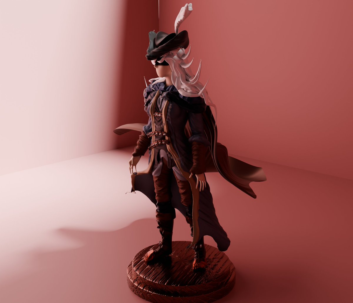 muwrichan's tweet image. Lady Maria sculpture 🩸#bloodborne #artmoots 
This is how I imagine she looked before her depression arc. I changed the dark clothes to some blue ones and added some brighter browns. The render is not the best one I've made, but the lights we're killing me so I did what I could…