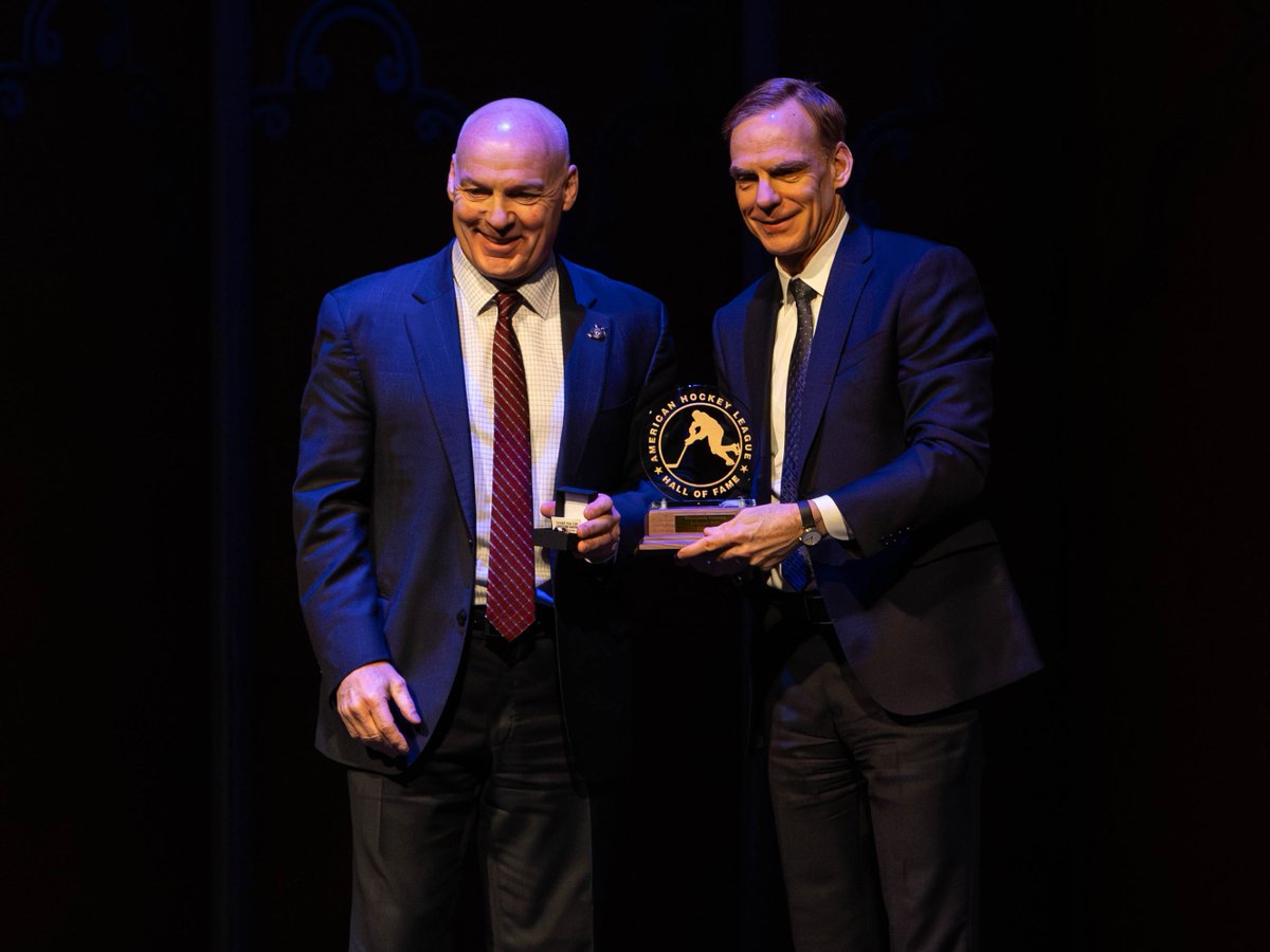 The three former Bears inducted to the <a href="/TheAHL/">American Hockey League</a> Hall of Fame today have 6️⃣ Calder Cups between them, all in the Chocolate and White. 

Congratulations to Chris Bourque, Alex Giroux, and Wendell Young!