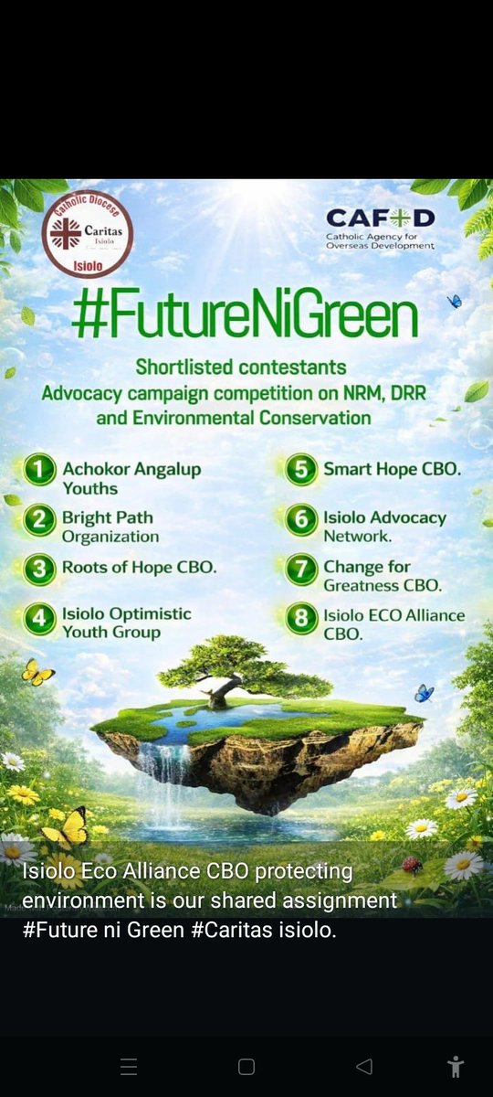So happy today our organisation is among shortlisted be with us in this journey isiolo Eco Alliance CBO protecting environment is our shared assignment